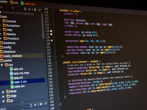 Css3 code on dark background