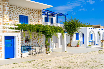 Typical Greek holiday houses in Naoussa town, Paros island, Greece