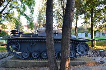 Fototapeta na wymiar Panzer / Slovakia Banska Bystrica 28 September 2014 Military Memorial sentiment of World War 2