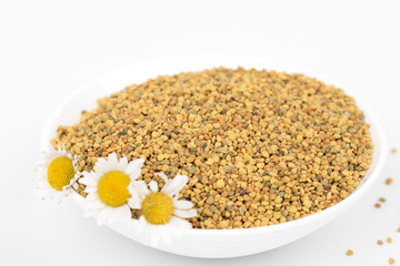 Healthy medicine.Bee pollen contains almost all of the nutrients required by the human body to thrive. Rich in vitamins,minerals,proteins,lipids,fatty acids,enzymes,carotenoids, bioflavonoids. Closeup