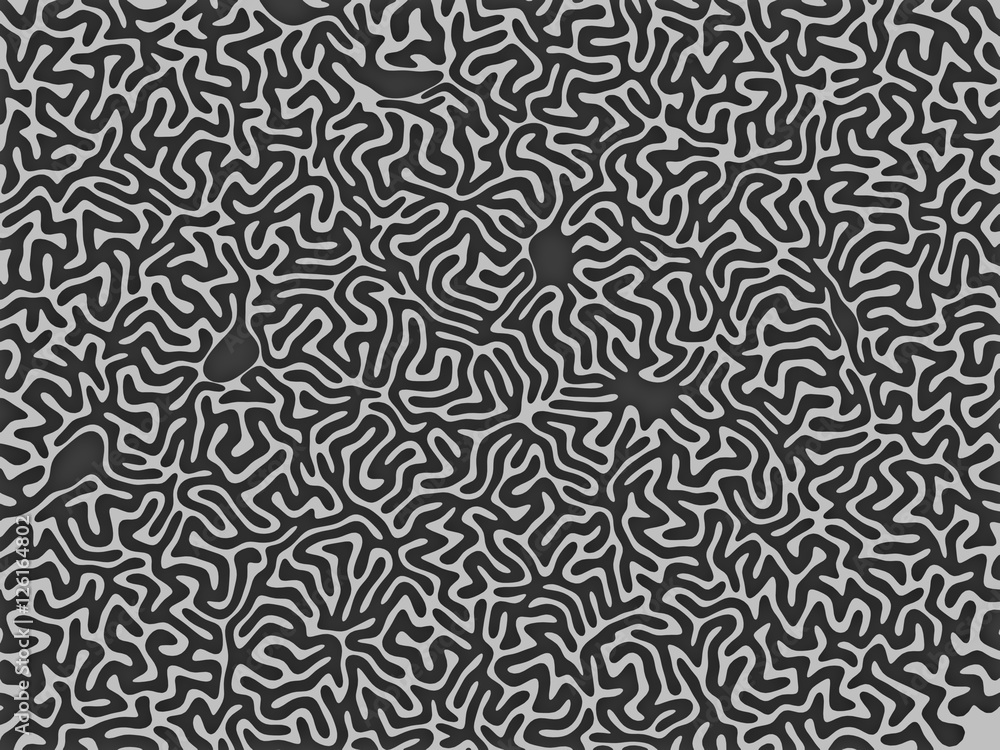 Aufkleber Wavy organic rounded line maze pattern 3d rendering