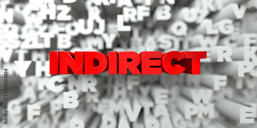 Fototapete indirect - red text on typography background - 3d rendered royalty free stock image. this image can 