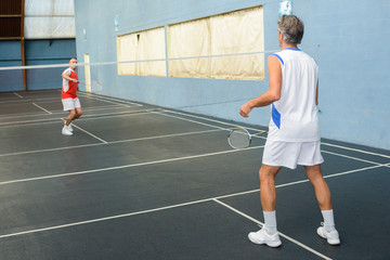 Fototapeta premium badminton game in progress