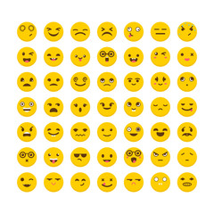 Set of emoticons. Avatars. Big collection with different express