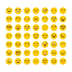 Set of emoticons. Avatars. Cute emoji icons. Big collection with