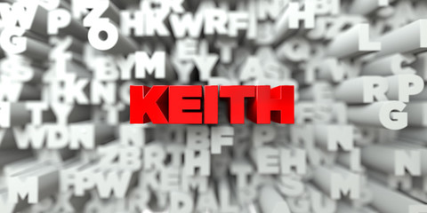 KEITH -  Red text on typography background - 3D rendered royalty free stock image. This image can be used for an online website banner ad or a print postcard. - obrazy, fototapety, plakaty