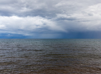 cloudy weather on the sea as background