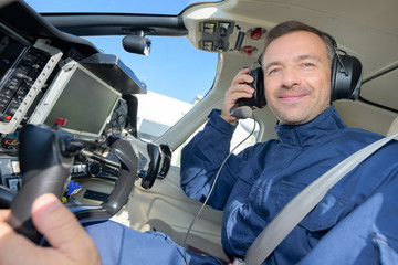 Portrait of pilot in aircraft