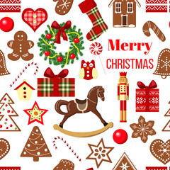 Christmas seamless pattern vector. decore Images