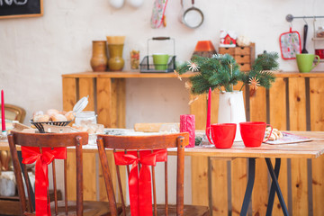 kitchen, Christmas table