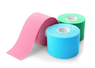 Medical bandage rolls isolated on white