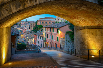 Perugia Via dell Acquedotto - obrazy, fototapety, plakaty