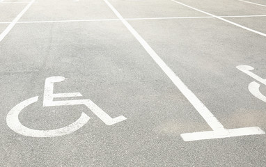 Marked parking for people with special needs