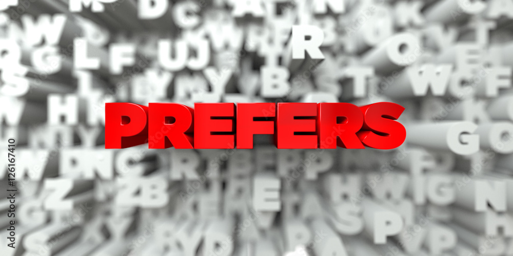Fototapete prefers - red text on typography background - 3d rendered royalty free stock image. this image can b