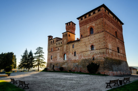 Castle of Grinzane Cavour, Unesco World's Heritage site in the hills of Langhe (Piedmont, Italy). The castle was the home of Camillo Benso, count of Cavour