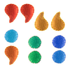 Quotes, point, comma, colon, semicolon. Handmade punctuation marks from felt. Collection of...