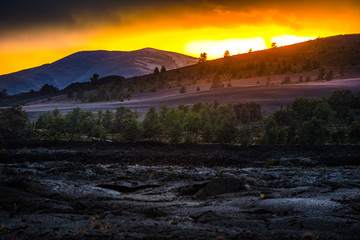 Volcanic Landscape after Sunset Craters of the Moon