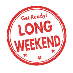 Long weekend sign or stamp