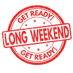 Long weekend sign or stamp