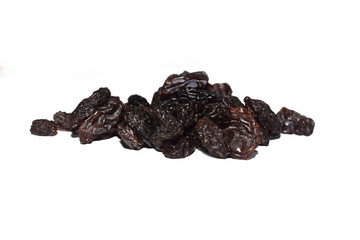 raisins brown on white background