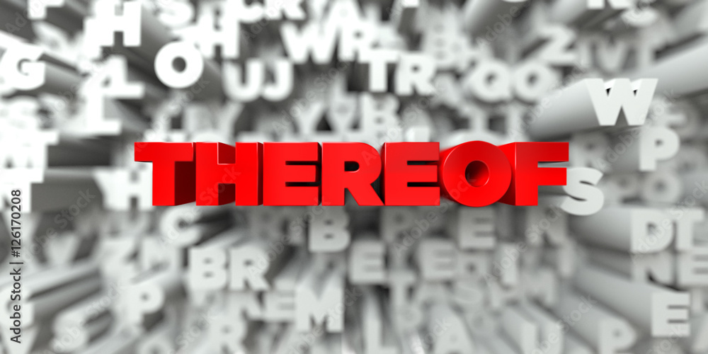 Fototapete thereof - red text on typography background - 3d rendered royalty free stock image. this image can b