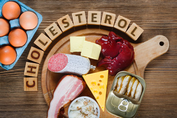 High-Cholesterol Foods - obrazy, fototapety, plakaty