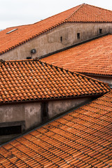 Rooftops forming shapes at O Porto, Portugal