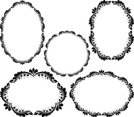 set of floral frames