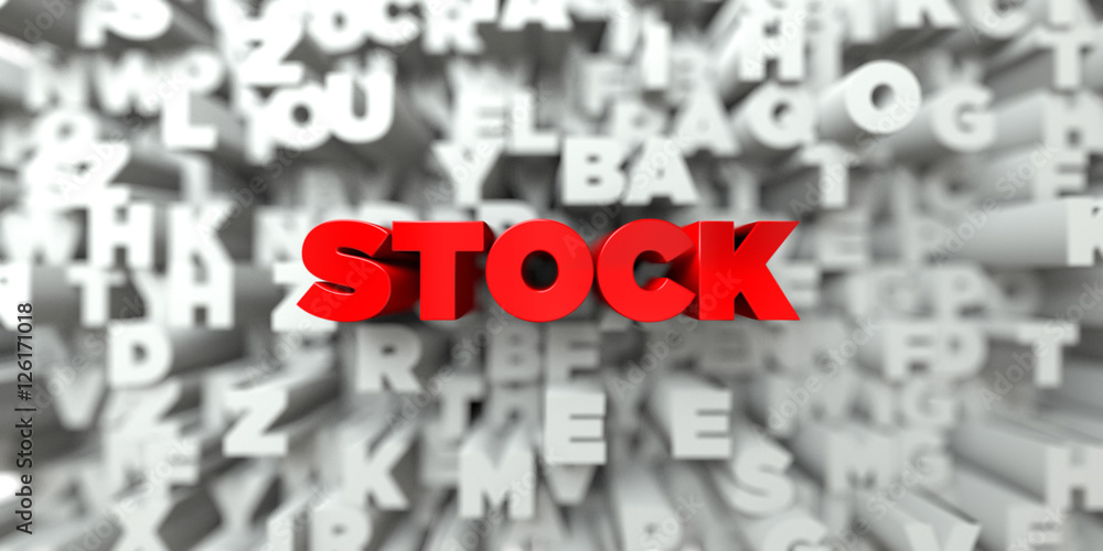 Fototapete stock - red text on typography background - 3d rendered royalty free stock image. this image can be 