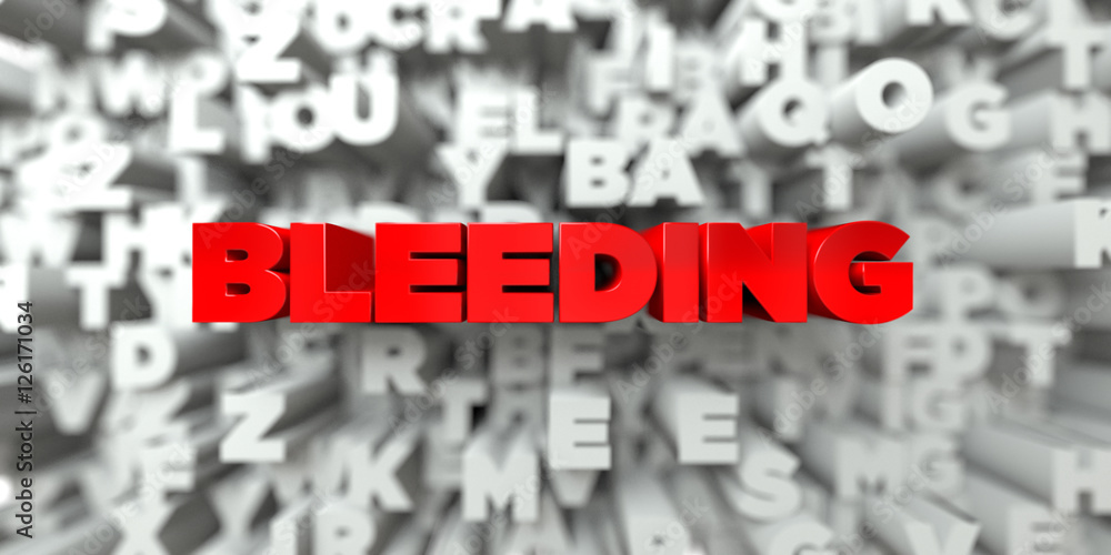 Fototapete bleeding - red text on typography background - 3d rendered royalty free stock image. this image can 