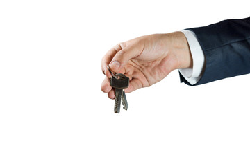 Male hand holding keys