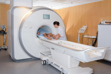 patient under complete examination