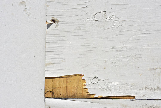 Chipped wall painted wood