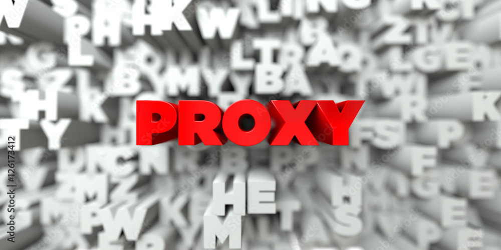 Fototapete proxy - red text on typography background - 3d rendered royalty free stock image. this image can be 