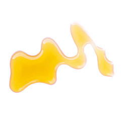 Honey stains isolated on white background.Spots.View top