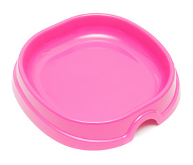 Empty plastic dish for the feed of animals