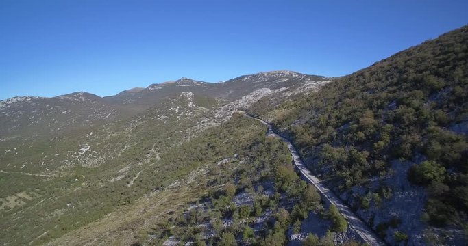 Aerial, Hills, Landscape And Bay At Karlobag, Croatia- Ungraded Material