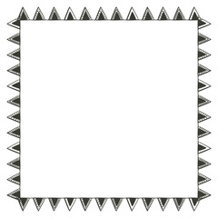 boho frame icon. Bohemic ornament indian and decoration theme. Black and white design. Vector illustration