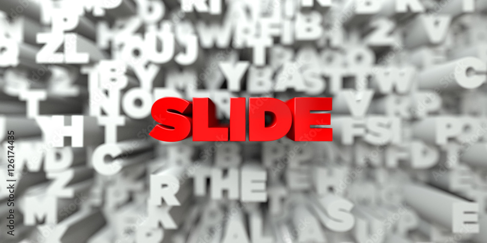 Fototapete slide - red text on typography background - 3d rendered royalty free stock image. this image can be 