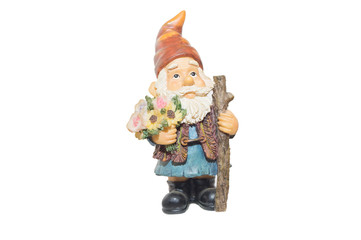 gnome in the foreground on white background