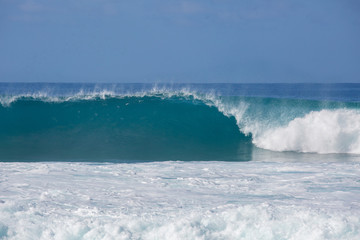 Naklejka na ściany i meble Beautiful Ocean Background Huge Shorebreak Wave for Surfing Big
