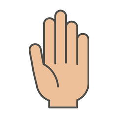 Hand gesture icon. Palm human people and communication theme. Isolated design. Vector illustration