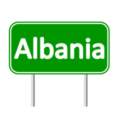 Albania road sign.