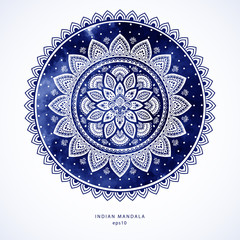Bohemian Indian Mandala towel print. Vintage Henna tattoo style 