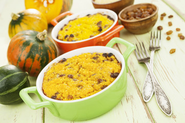 Pumpkin casserole with millet