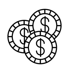 Coin icon. Money financial item commerce market and payment theme. Isolated design. Vector illustration
