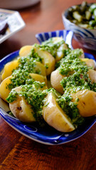 Potato Appetziers in Ceramic Bowl