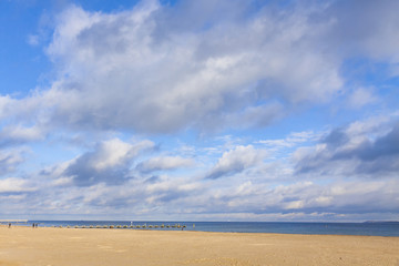 Fototapeta na wymiar Beach at the Baltic seacoast in Travemunde, Germany