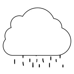 Cloud and rain icon. Weather sky nature and climate theme. Isolated design. Vector illustration