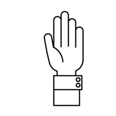 Hand gesture icon. Palm human people and communication theme. Isolated design. Vector illustration